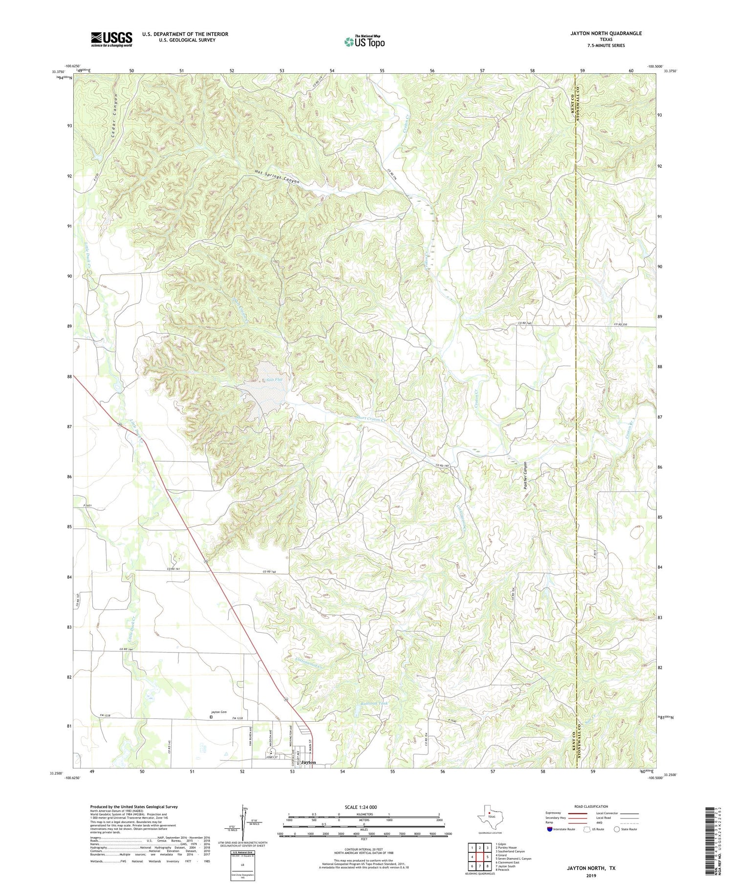 Jayton North Texas US Topo Map Image