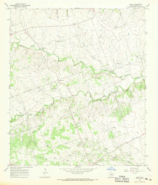 Classic USGS Joppa Texas 7.5'x7.5' Topo Map Image