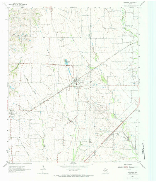 Classic USGS Josephine Texas 7.5'x7.5' Topo Map Image