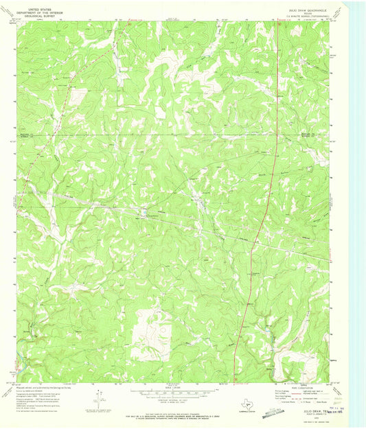 Classic USGS Julio Draw Texas 7.5'x7.5' Topo Map Image