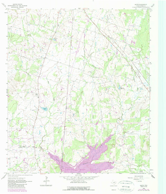 Classic USGS Keith Texas 7.5'x7.5' Topo Map Image