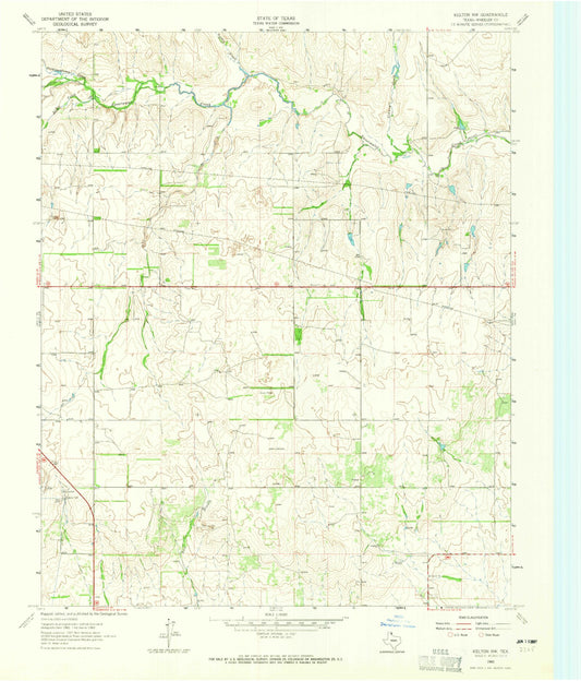 Classic USGS Kelton NW Texas 7.5'x7.5' Topo Map Image