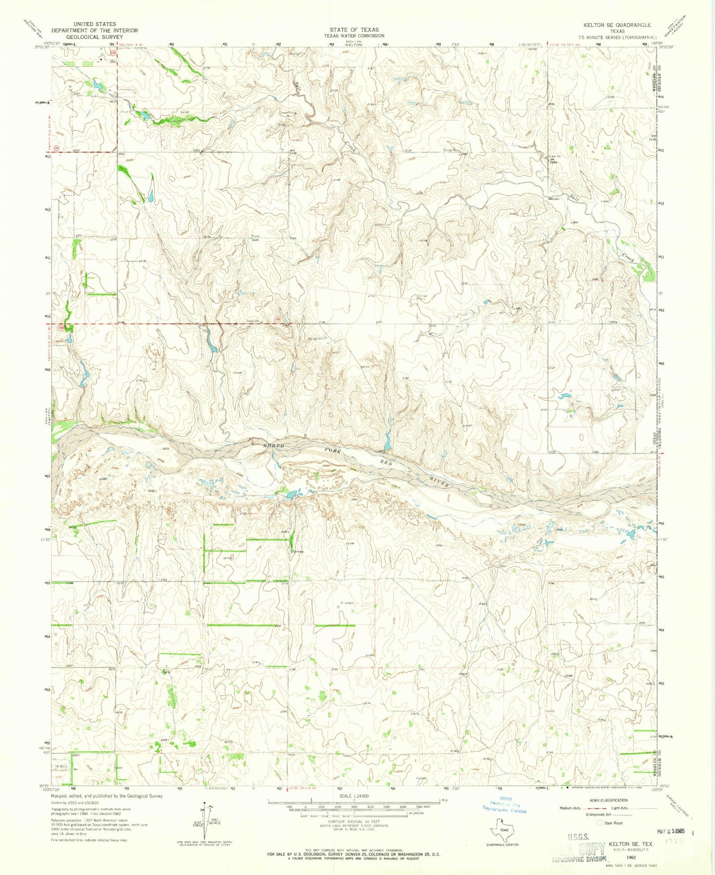 Classic USGS Kelton SE Texas 7.5'x7.5' Topo Map Image