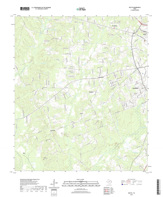 Keltys Texas US Topo Map Image