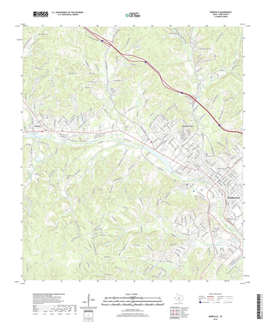 Kerrville Texas US Topo Map Image