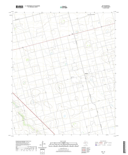 Key Texas US Topo Map Image