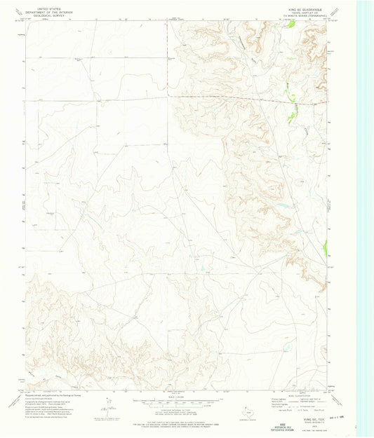 Classic USGS King SE Texas 7.5'x7.5' Topo Map Image