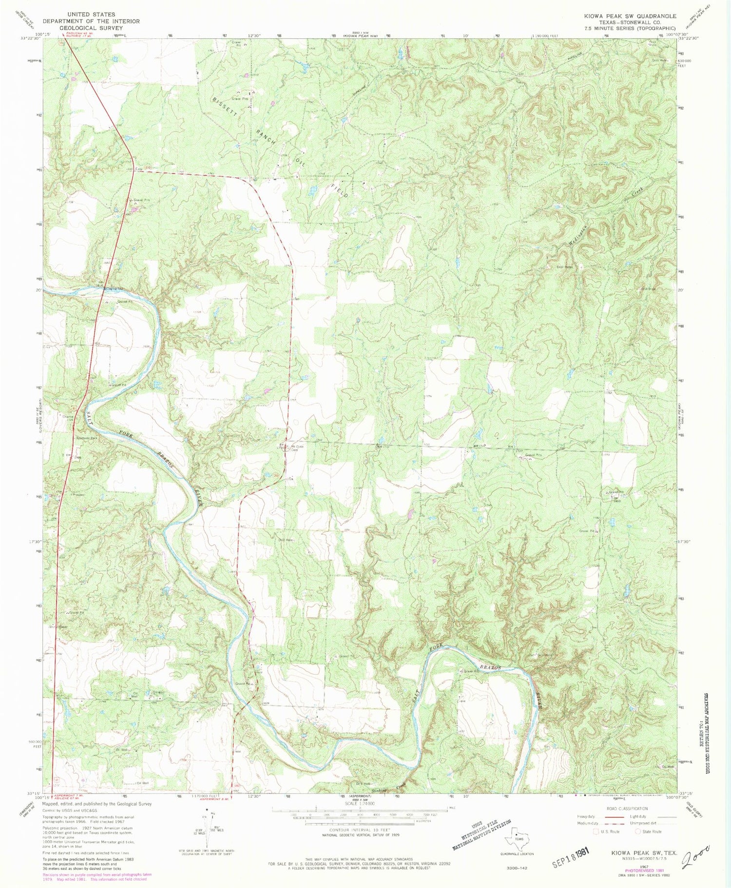 Classic USGS Kiowa Peak SW Texas 7.5'x7.5' Topo Map Image