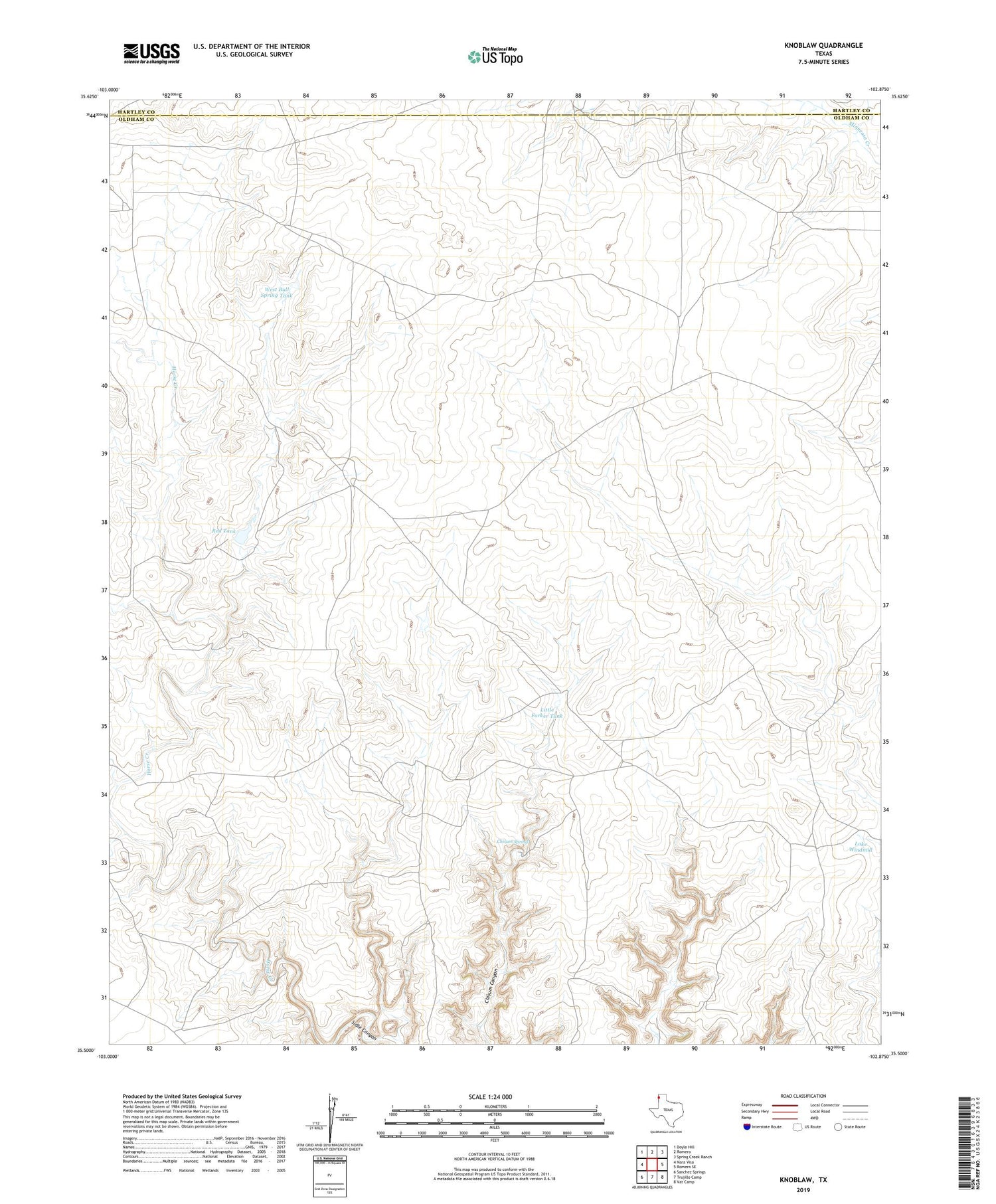 Knoblaw Texas US Topo Map Image