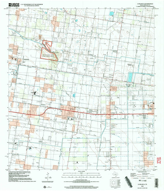 Classic USGS La Blanca Texas 7.5'x7.5' Topo Map Image
