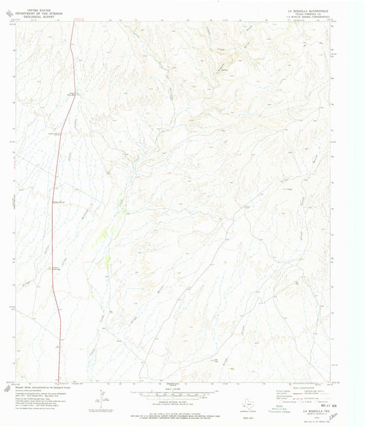 Classic USGS La Boquilla Texas 7.5'x7.5' Topo Map Image