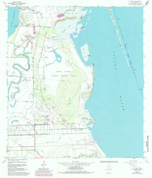 Classic USGS La Coma Texas 7.5'x7.5' Topo Map Image