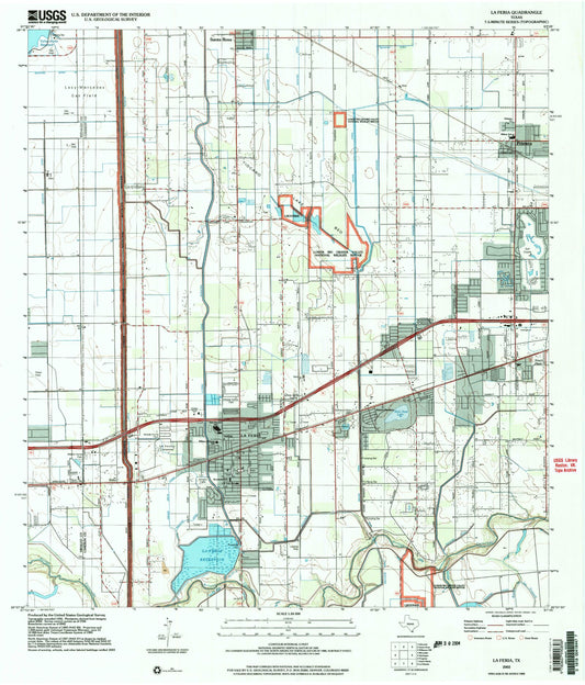Classic USGS La Feria Texas 7.5'x7.5' Topo Map Image