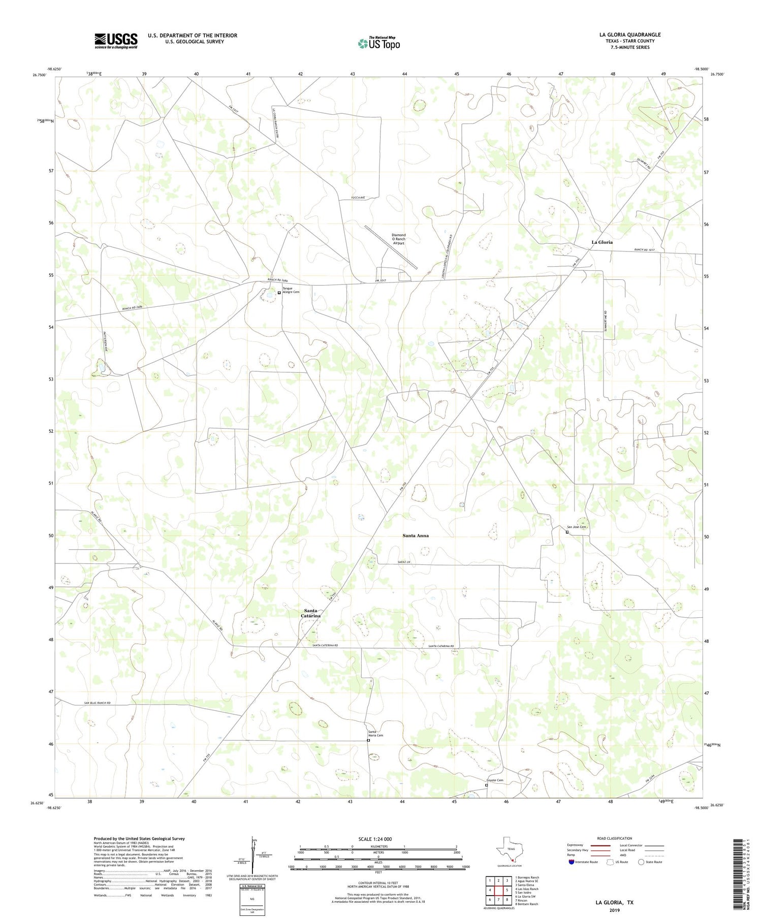 La Gloria Texas US Topo Map Image