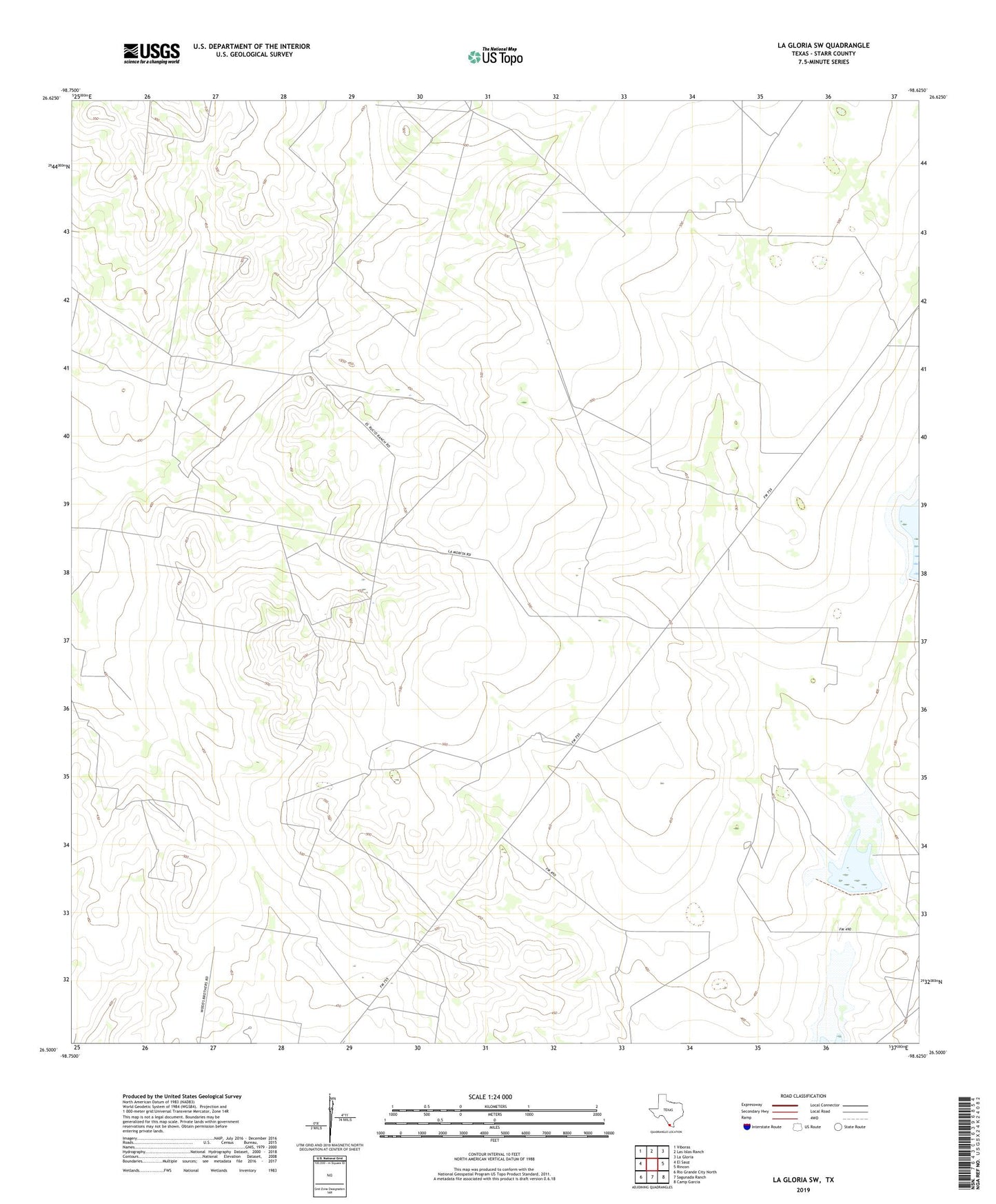 La Gloria SW Texas US Topo Map Image