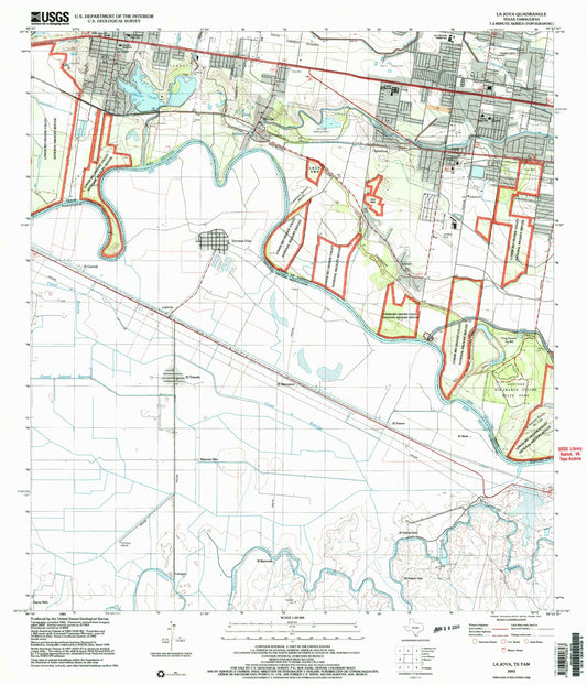 Classic USGS La Joya Texas 7.5'x7.5' Topo Map Image