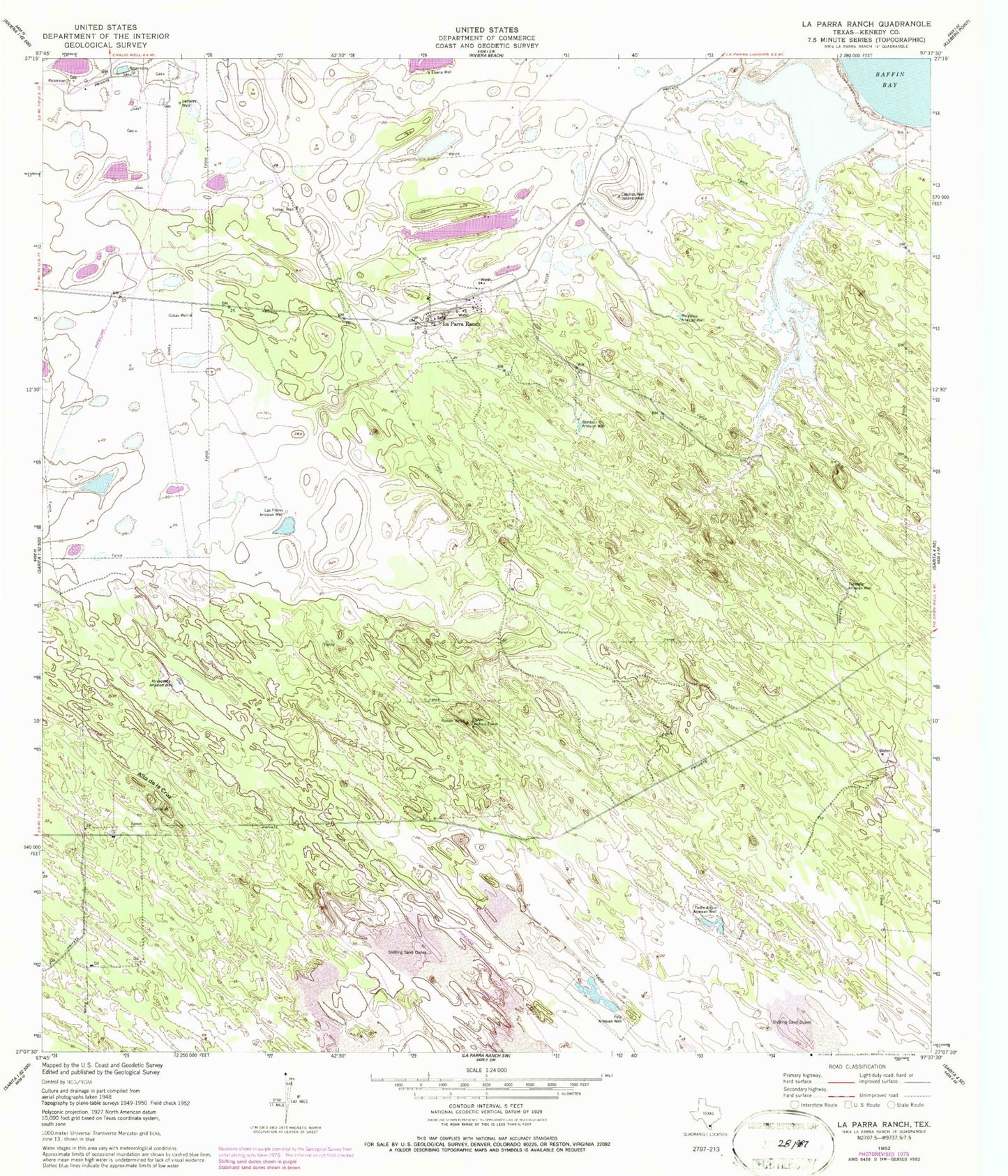 Classic USGS La Parra Ranch Texas 7.5'x7.5' Topo Map Image
