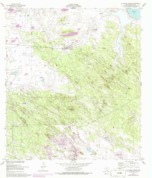Classic USGS La Parra Ranch Texas 7.5'x7.5' Topo Map Image