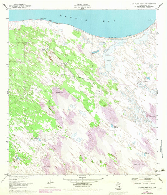 Classic USGS La Parra Ranch NE Texas 7.5'x7.5' Topo Map Image
