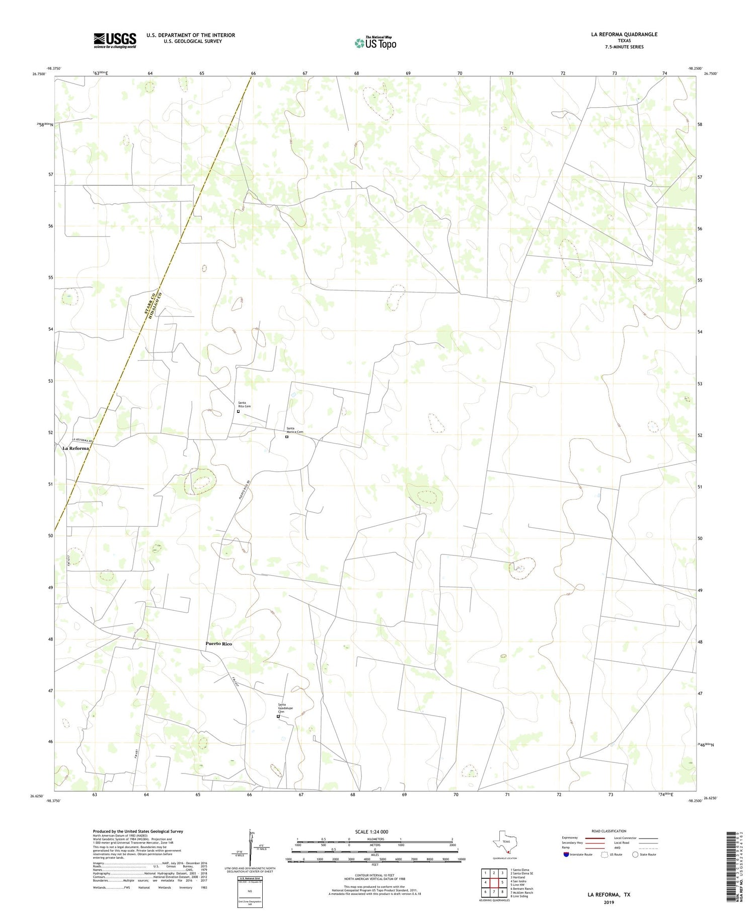 La Reforma Texas US Topo Map Image