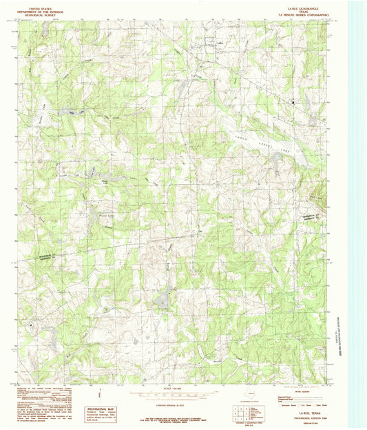 Classic USGS LaRue Texas 7.5'x7.5' Topo Map Image