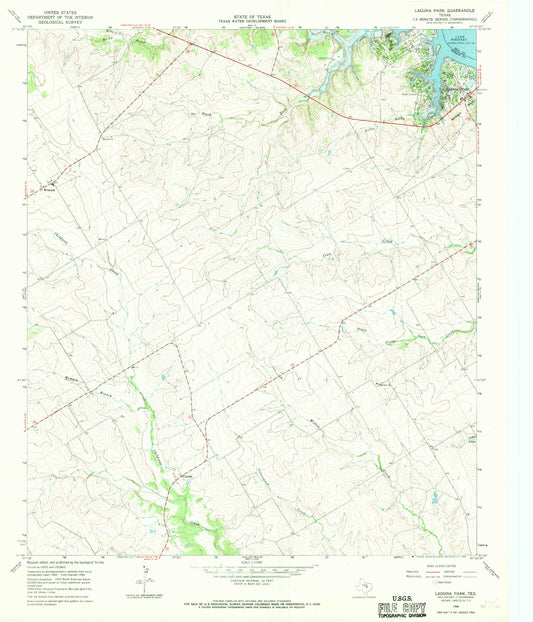 Classic USGS Laguna Park Texas 7.5'x7.5' Topo Map Image