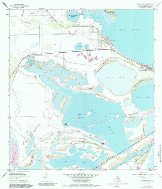 Classic USGS Laguna Vista Texas 7.5'x7.5' Topo Map Image