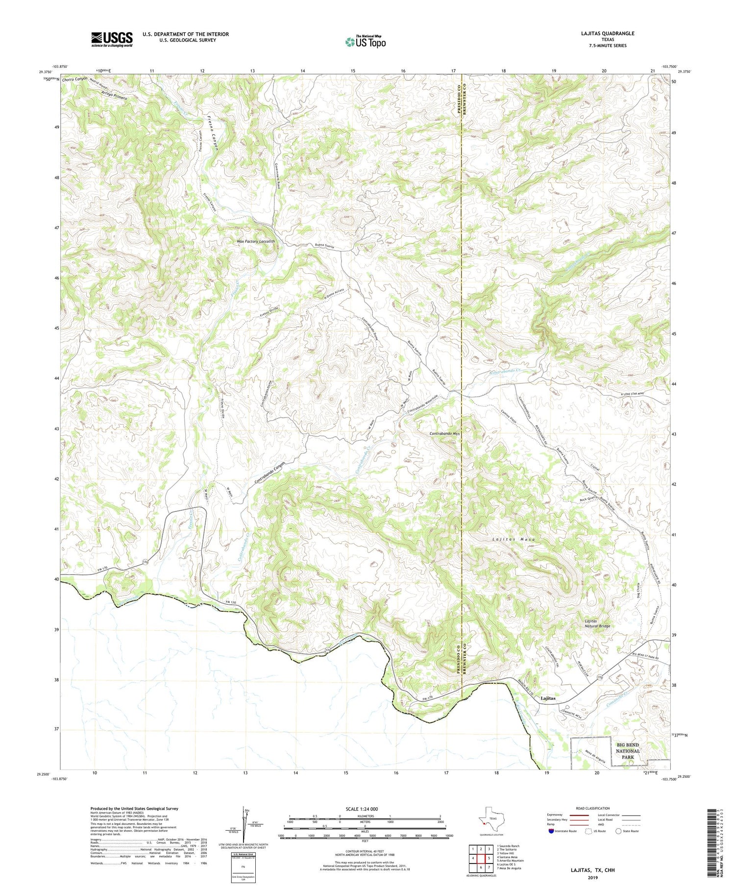 Lajitas Texas US Topo Map Image