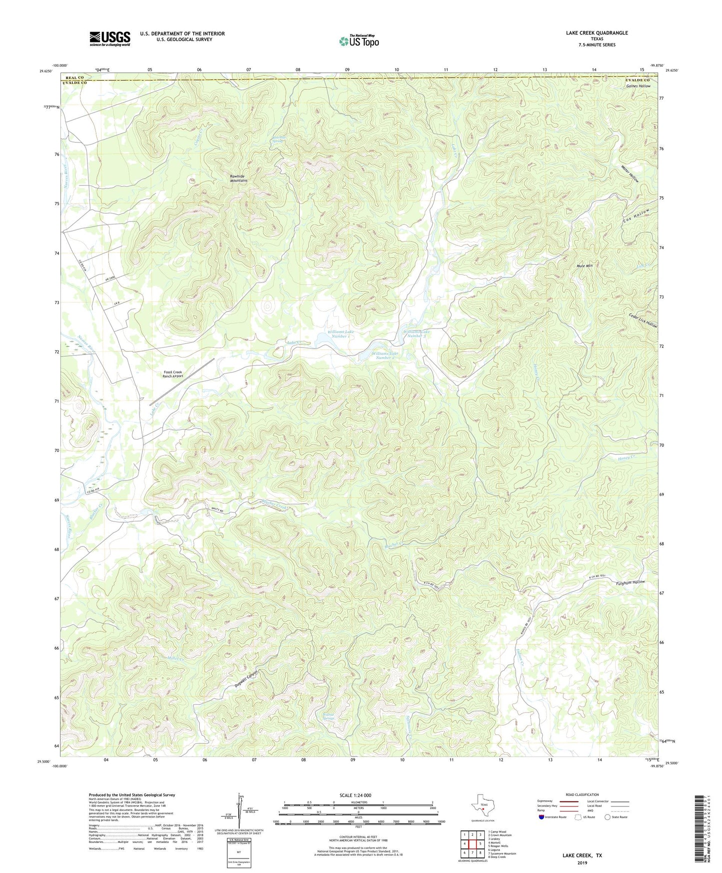 Lake Creek Texas US Topo Map Image