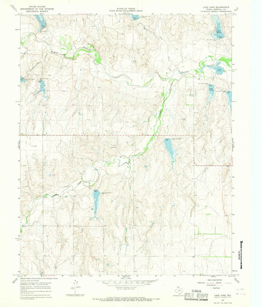 Classic USGS Lake June Texas 7.5'x7.5' Topo Map Image