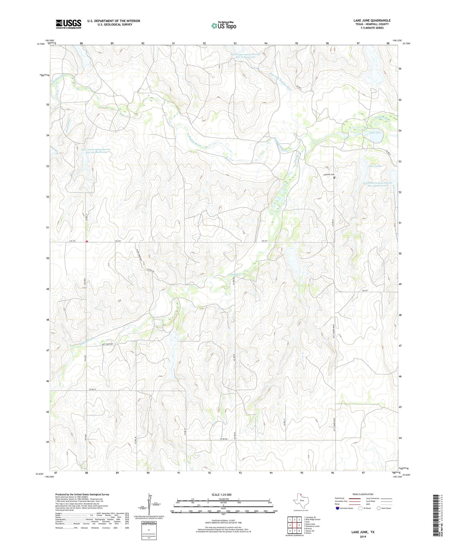 Lake June Texas US Topo Map Image