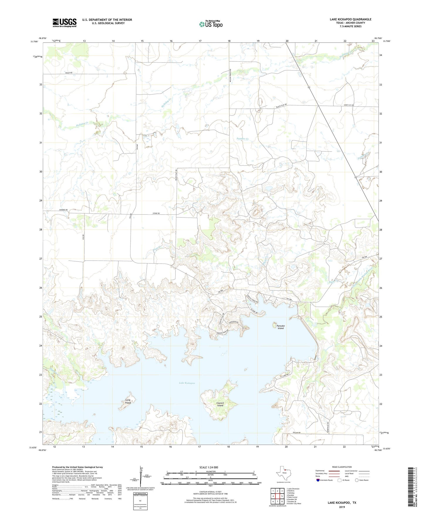 Lake Kickapoo Texas US Topo Map Image