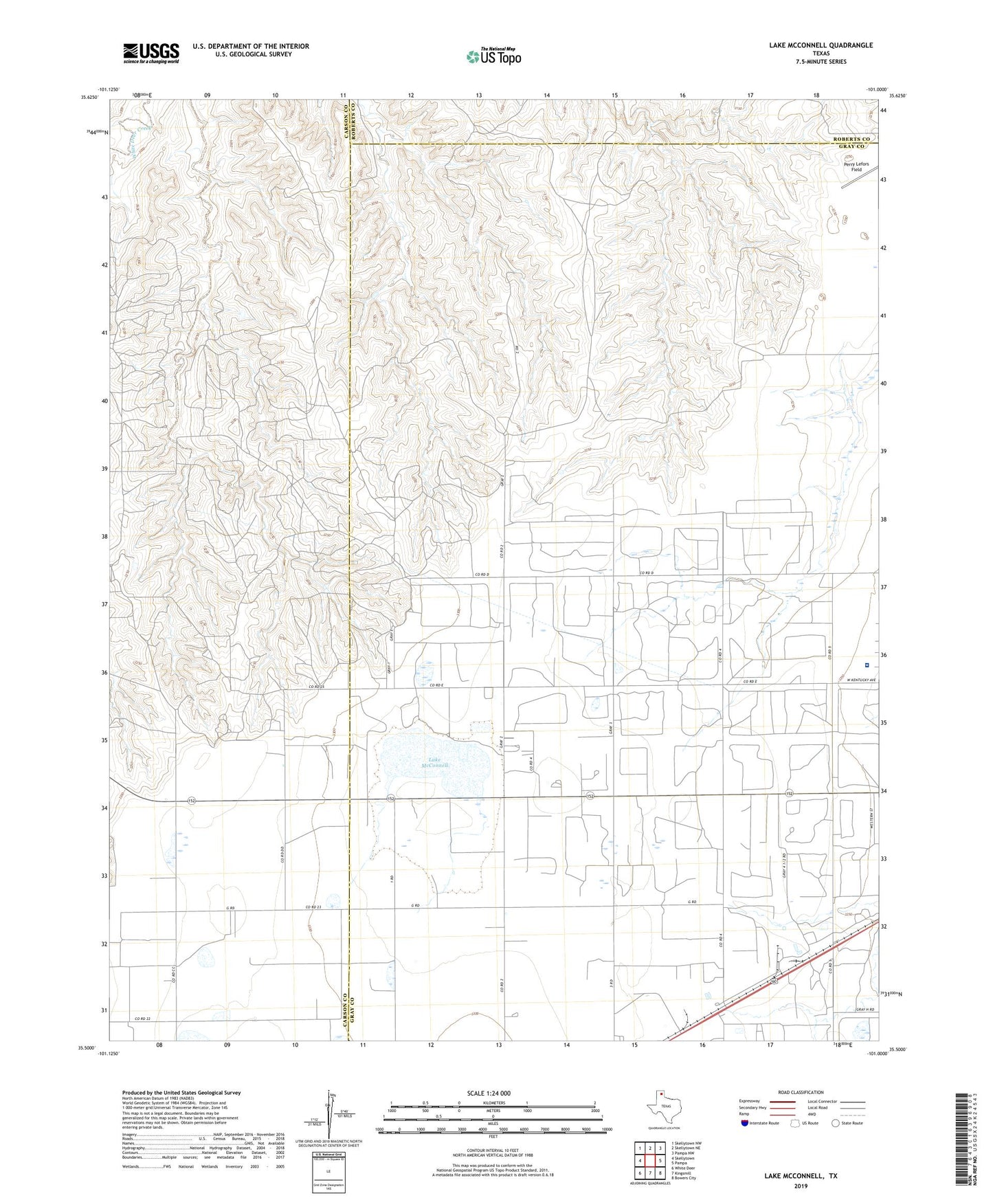 Lake McConnell Texas US Topo Map Image