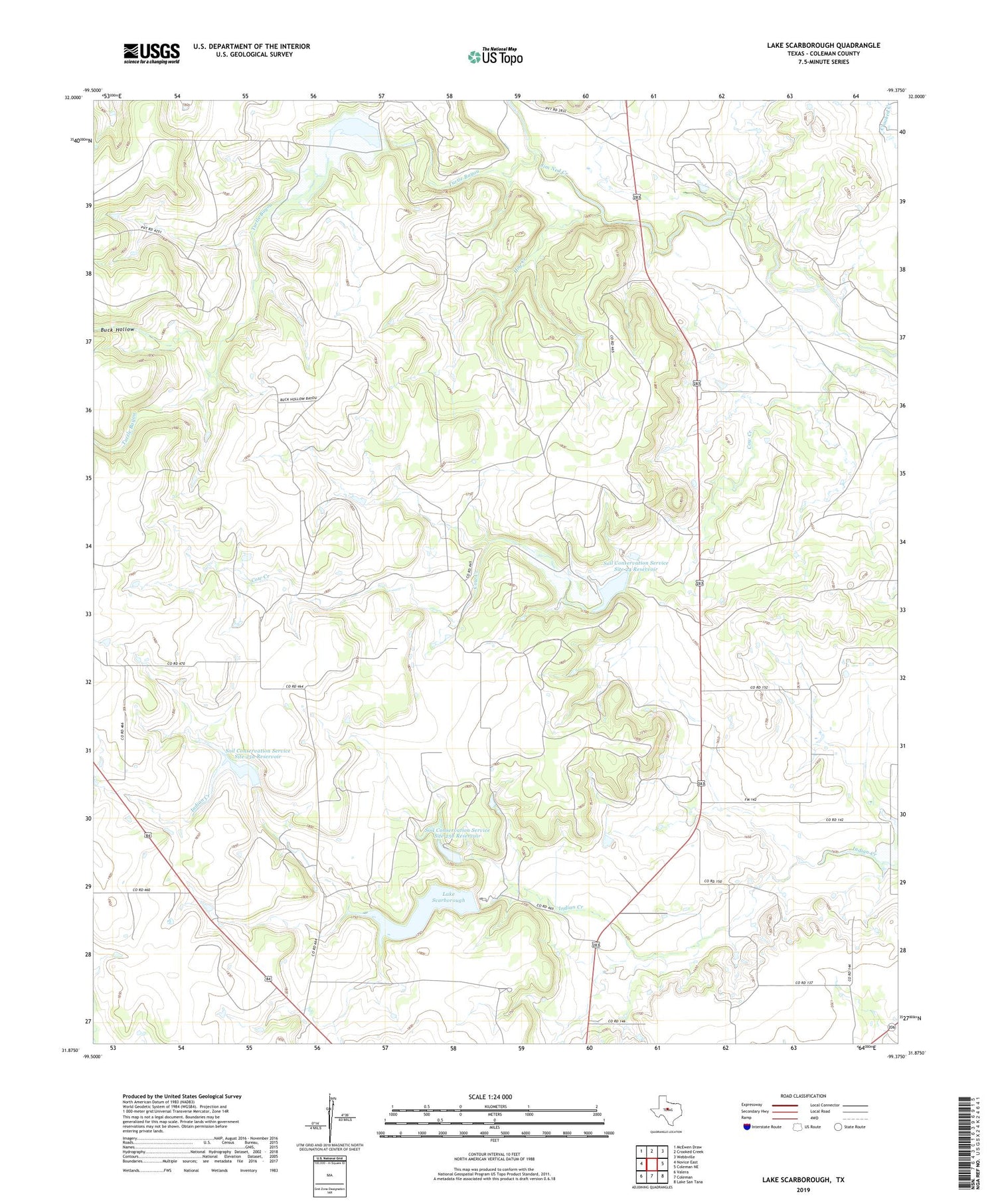 Lake Scarborough Texas US Topo Map Image