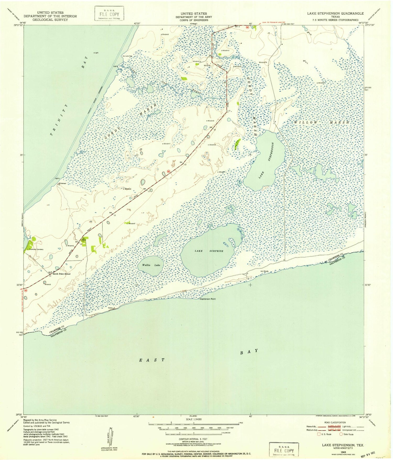 Classic USGS Lake Stephenson Texas 7.5'x7.5' Topo Map Image