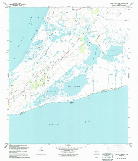 Classic USGS Lake Stephenson Texas 7.5'x7.5' Topo Map Image