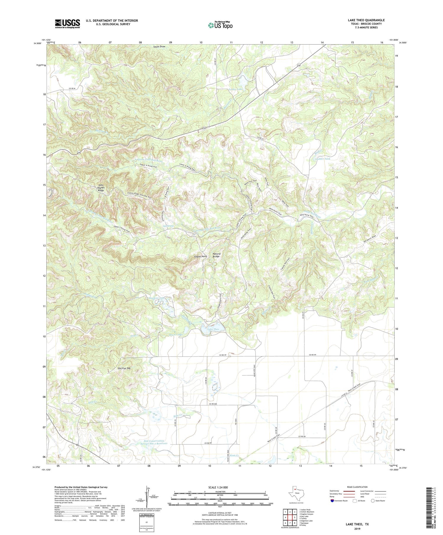 Lake Theo Texas US Topo Map Image