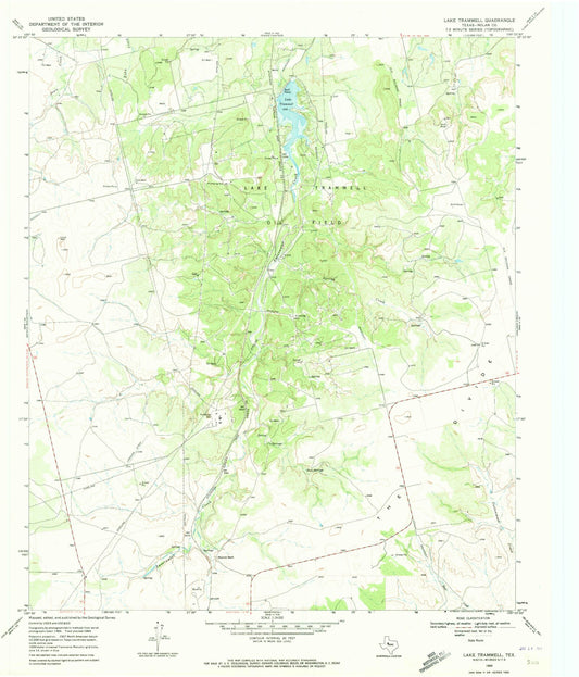 Classic USGS Lake Trammell Texas 7.5'x7.5' Topo Map Image