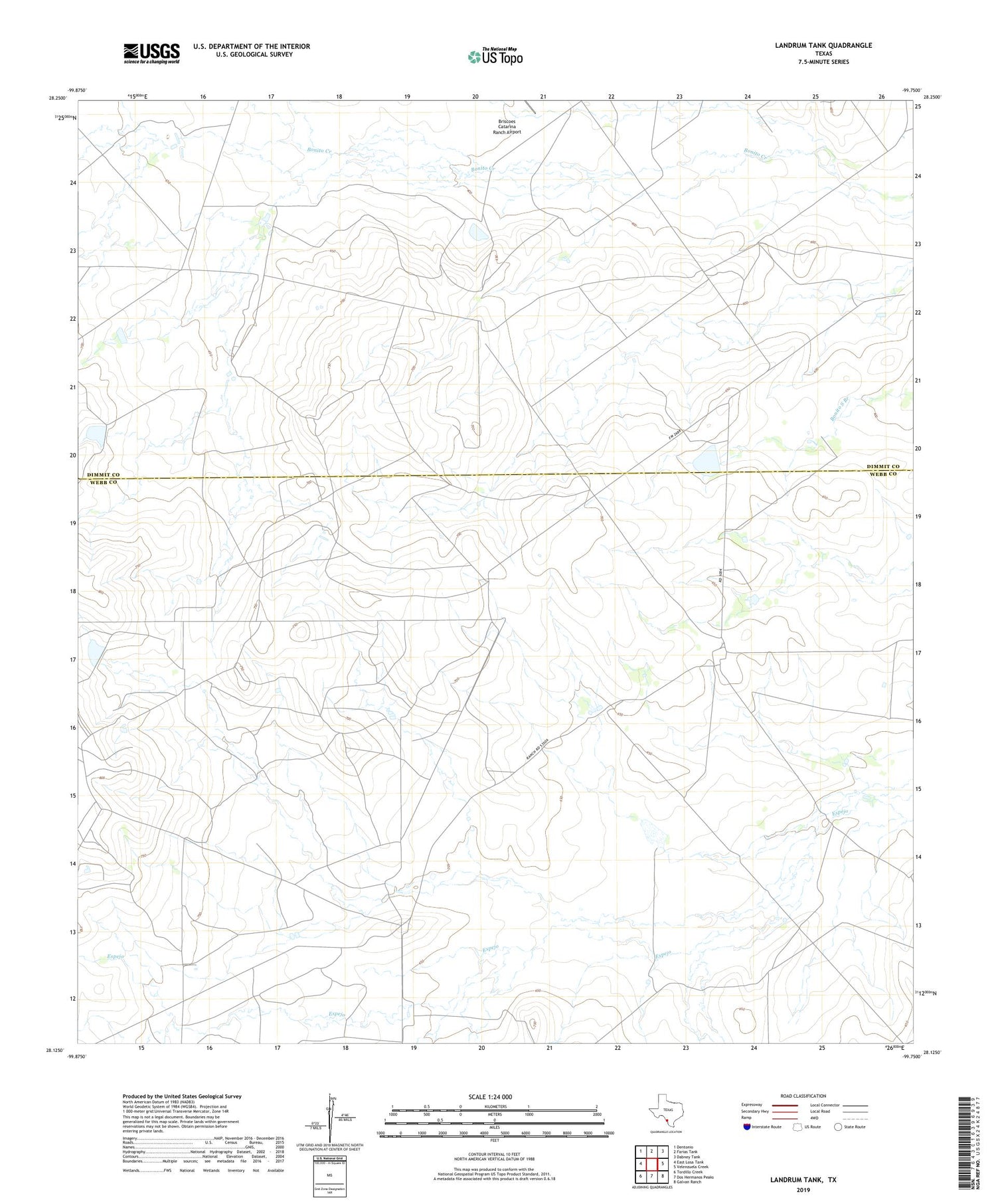 Landrum Tank Texas US Topo Map Image