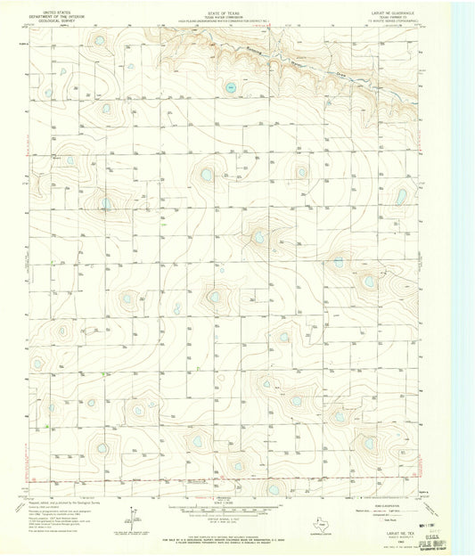Classic USGS Lariat NE Texas 7.5'x7.5' Topo Map Image
