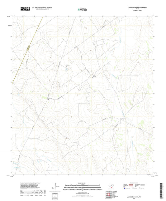 Las Escobas Ranch Texas US Topo Map Image