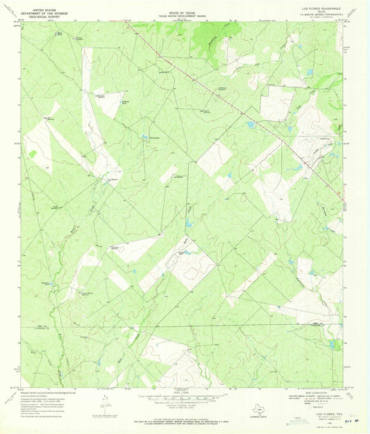 Classic USGS Las Flores Texas 7.5'x7.5' Topo Map Image