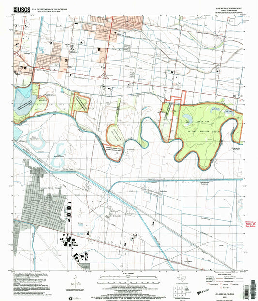 Classic USGS Las Milpas Texas 7.5'x7.5' Topo Map Image
