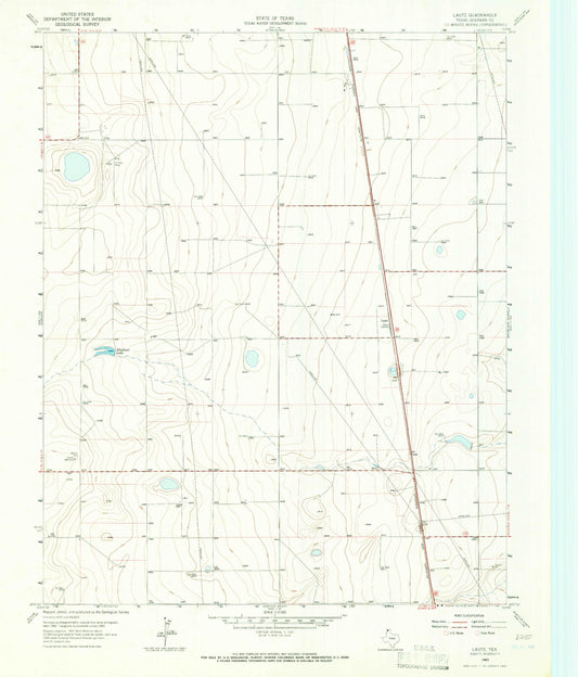 Classic USGS Lautz Texas 7.5'x7.5' Topo Map Image