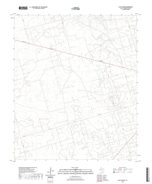 Lazy X Ranch Texas US Topo Map Image