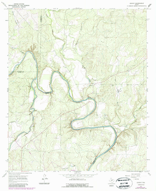 Classic USGS O.H. Ivie Reservoir Texas 7.5'x7.5' Topo Map Image