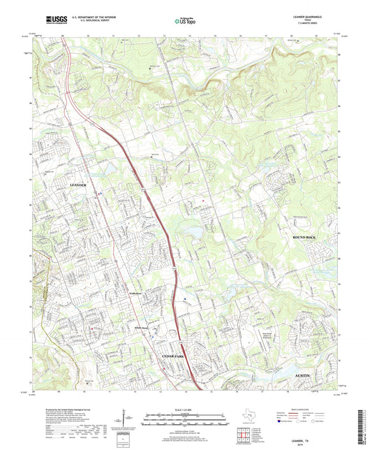 Leander Texas US Topo Map Image