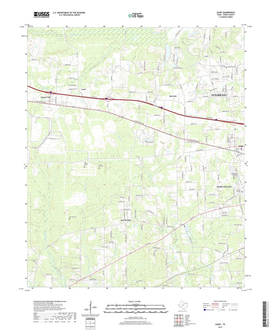 Leary Texas US Topo Map Image