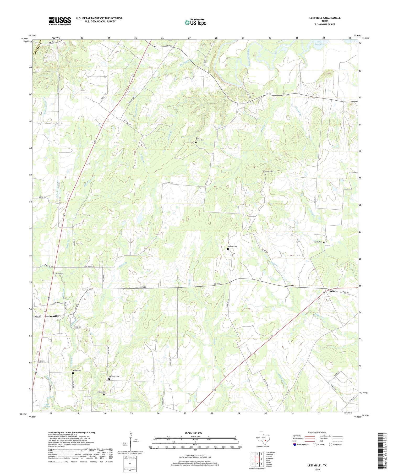 Leesville Texas US Topo Map Image