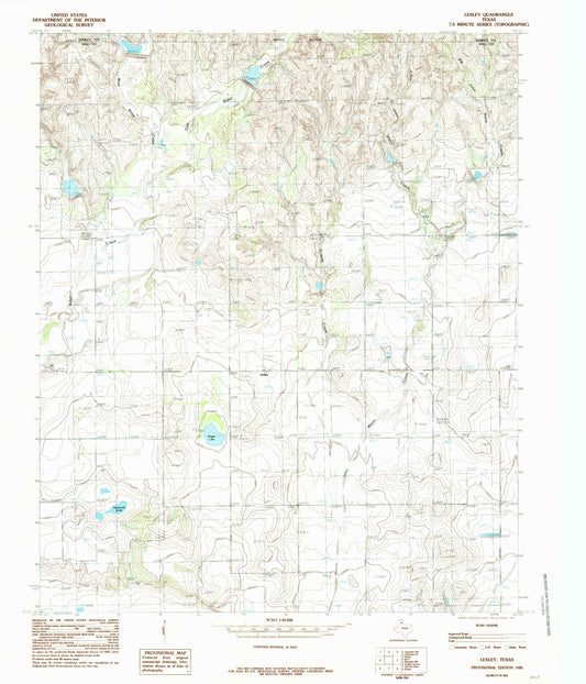 Classic USGS Lesley Texas 7.5'x7.5' Topo Map Image